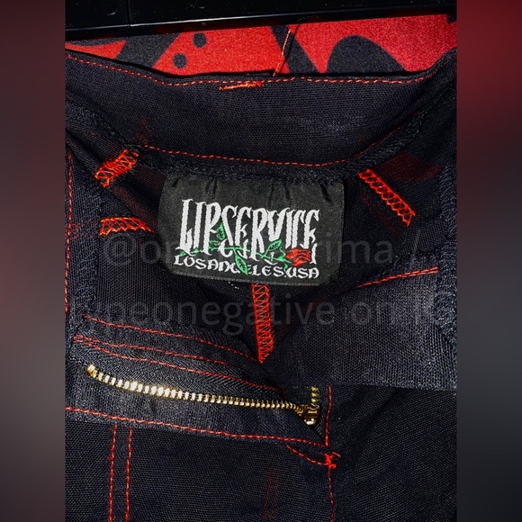 (SOLD) RARE Vintage 2002 Lip Service Astro Vamps Mesh Flare Pants - Picture 3 of 6